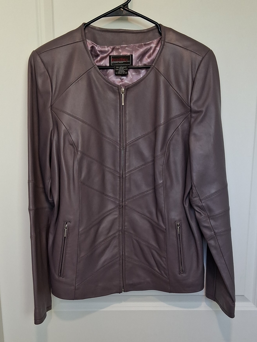 Bradley By Bradley Bayou Women's Leather Zip Jacket - Dusty Mauve